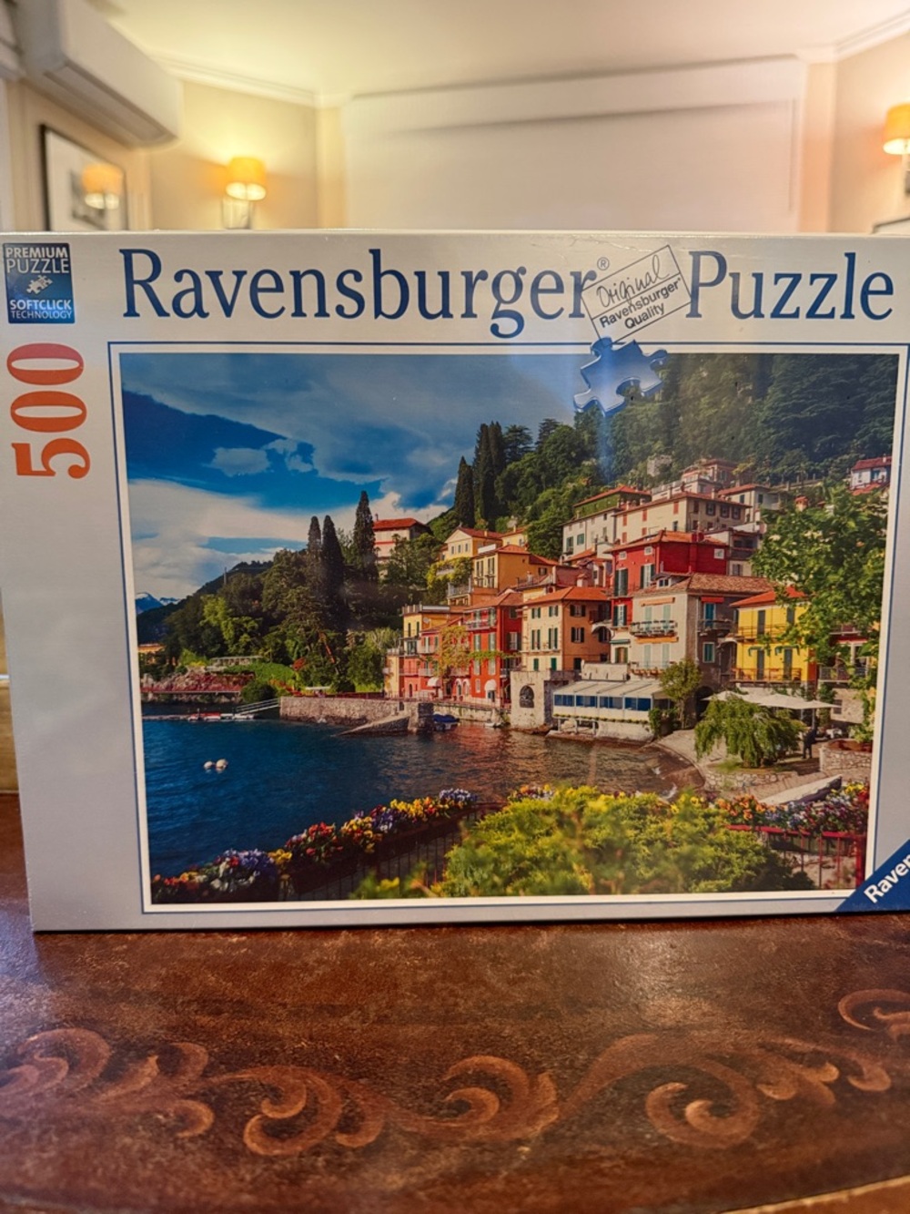 Ravensburger Lake Como, Italy 500-Piece Puzzle - Blue, Green, Red, Yellow